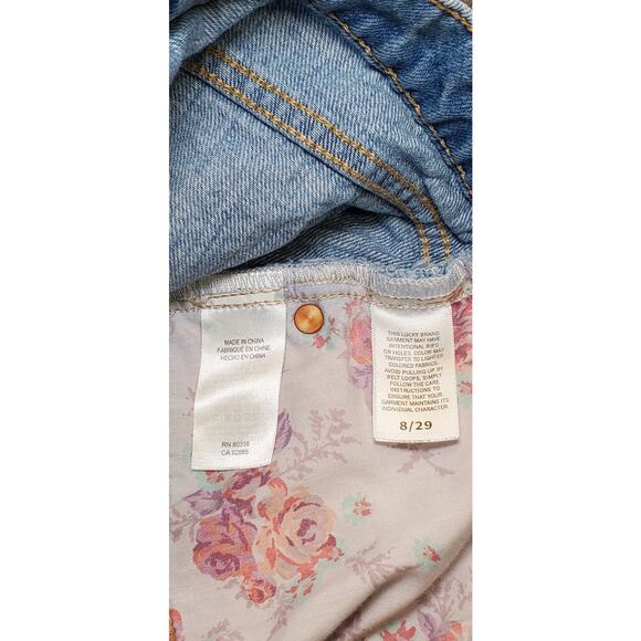 Lucky Brand Denim Size 8/29 Shorts Womens Blue Boyfriend Floral Laura Ashley C26 - Picture 6 of 9